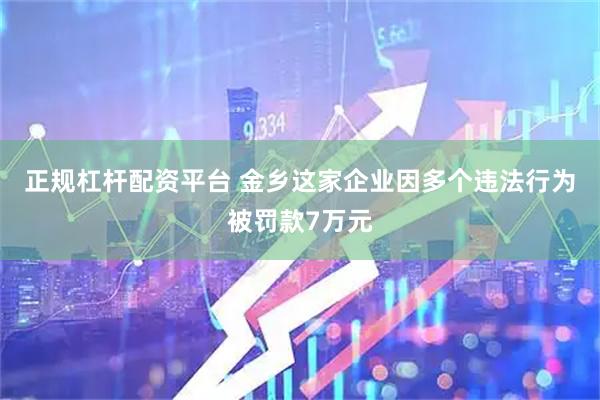 正规杠杆配资平台 金乡这家企业因多个违法行为被罚款7万元